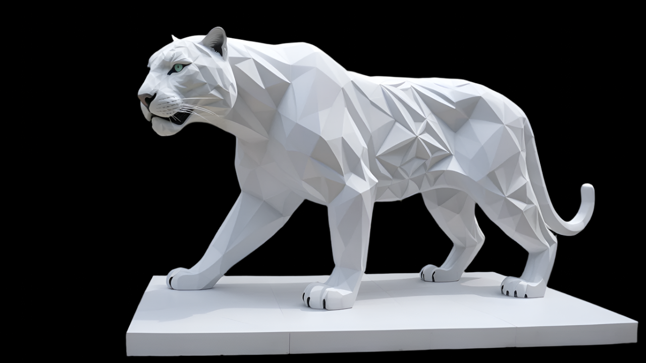 White Majesty: Geometric Panther of Power