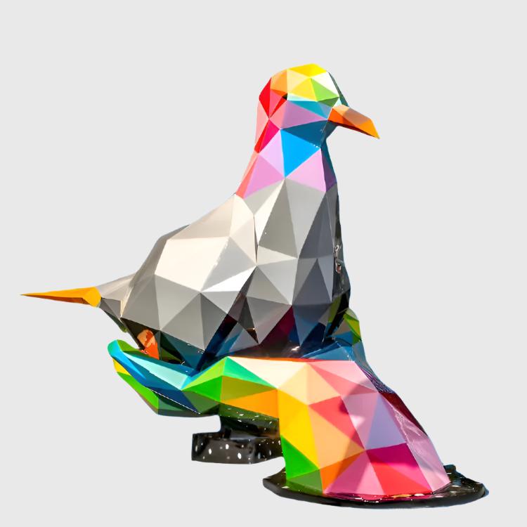 Abstract Flight: Geometric Bird Sculpture